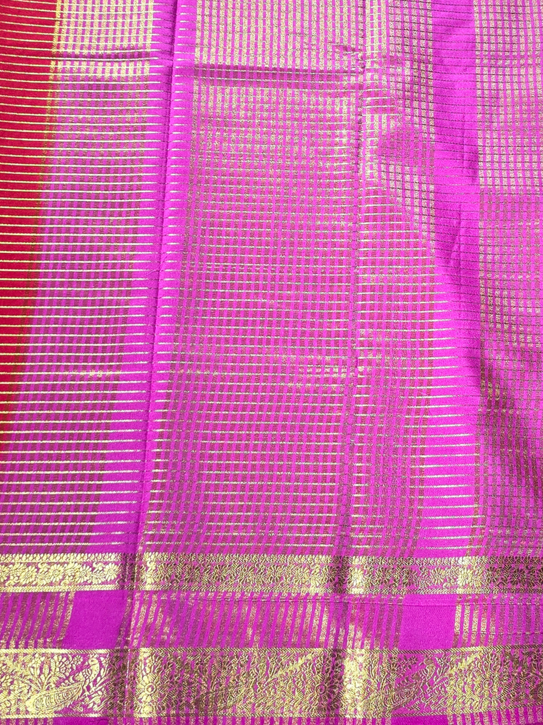 Classic Mysore Silk Saree  |  Coral Red