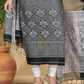 Coal Black Mercerised Cotton Baluchari 2-Piece Set Kurti Dupatta (UNSTITCHED)-889