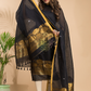 Rich Black Cotton Linen 2-Piece Set Kurti & Dupatta (UNSTITCHED) - 021