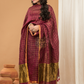 Maroon with Golden color Jamdani 2-Piece Set Kurti & Dupatta (UNSTITCHED) - 157