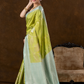 Classic Benarasi Semi Silk Saree | Lime Green