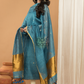 Linen Jamdani Unstitched 2-Piece Kurti  |  Navy Blue