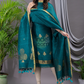 Teal Blue Cotton Linen 2-Piece Set Kurti & Dupatta (UNSTITCHED) - 121