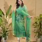 Lime Green Jamdani 2-Piece Set Kurti & Dupatta (UNSTITCHED) -724