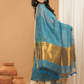 Linen Jamdani Unstitched 2-Piece Kurti  |  Navy Blue