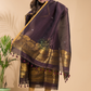 Vintage Grape | Handloom Jamdani Linen Unstitched 2-Piece Kurti | Benaras Design