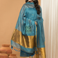 Linen Jamdani Unstitched 2-Piece Kurti  |  Navy Blue