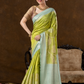 Classic Benarasi Semi Silk Saree | Lime Green