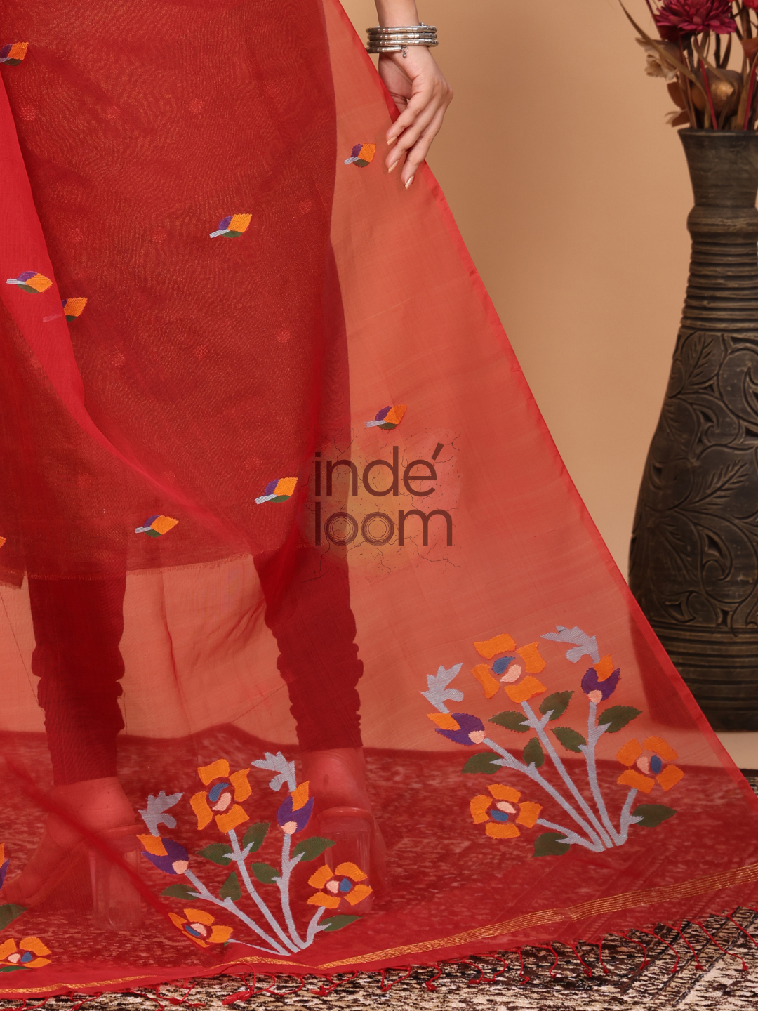 Dupatta With Claasic Red - 039