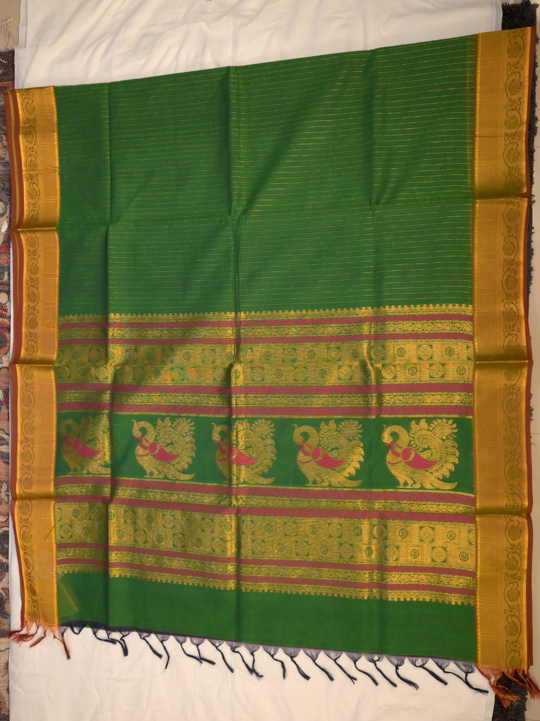 Kanchi Cotton|Green & Olive Green
