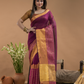 Tissue Silk Saree In Brick Red and Golden Border - 030