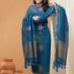 Cassic Blue color Jamdani 2-Piece Set Kurti & Dupatta (UNSTITCHED) - 158