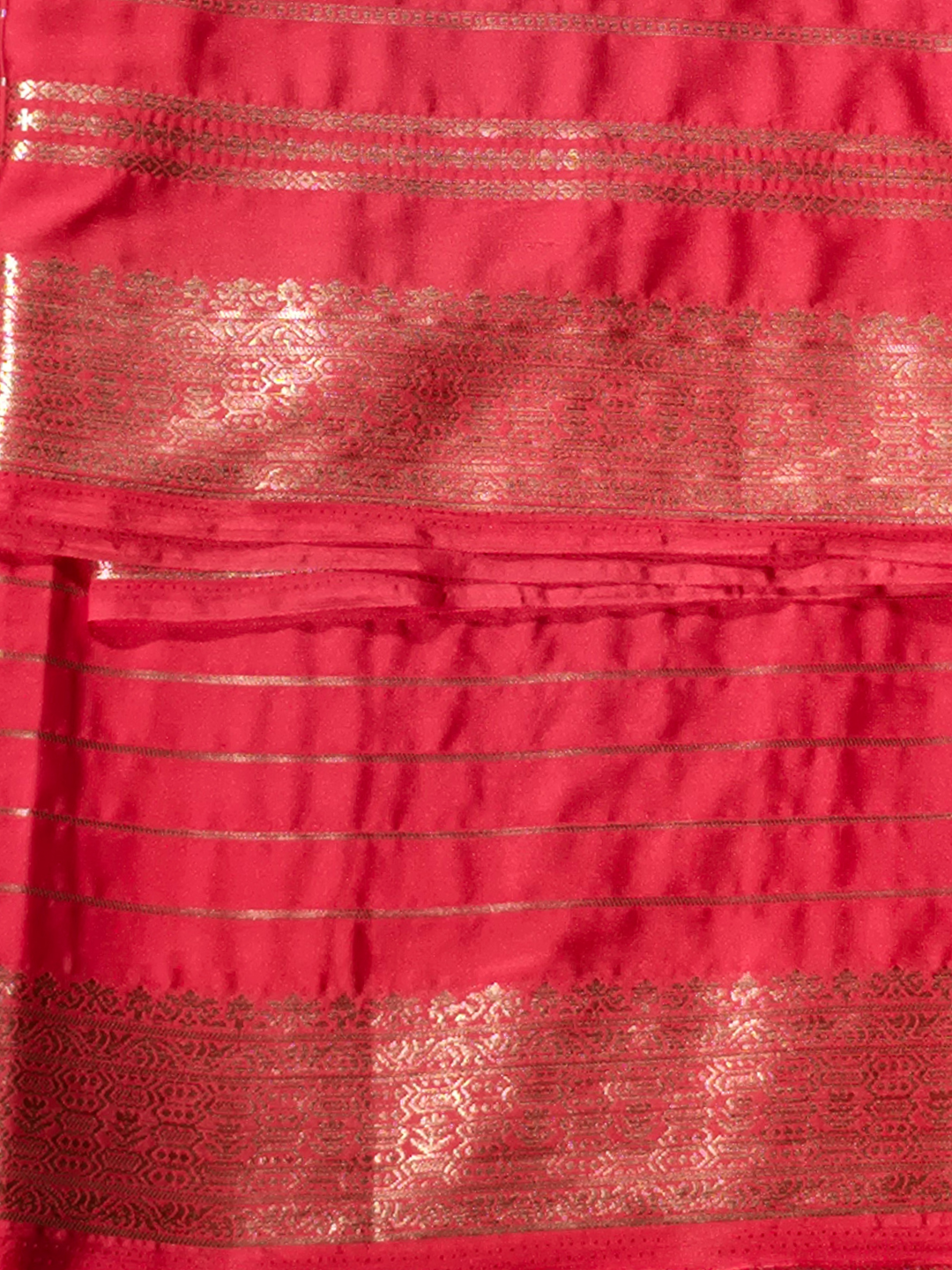 Classic Mysore Silk Saree  |  Coral Red
