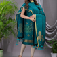 Teal Blue Cotton Linen 2-Piece Set Kurti & Dupatta (UNSTITCHED) - 121