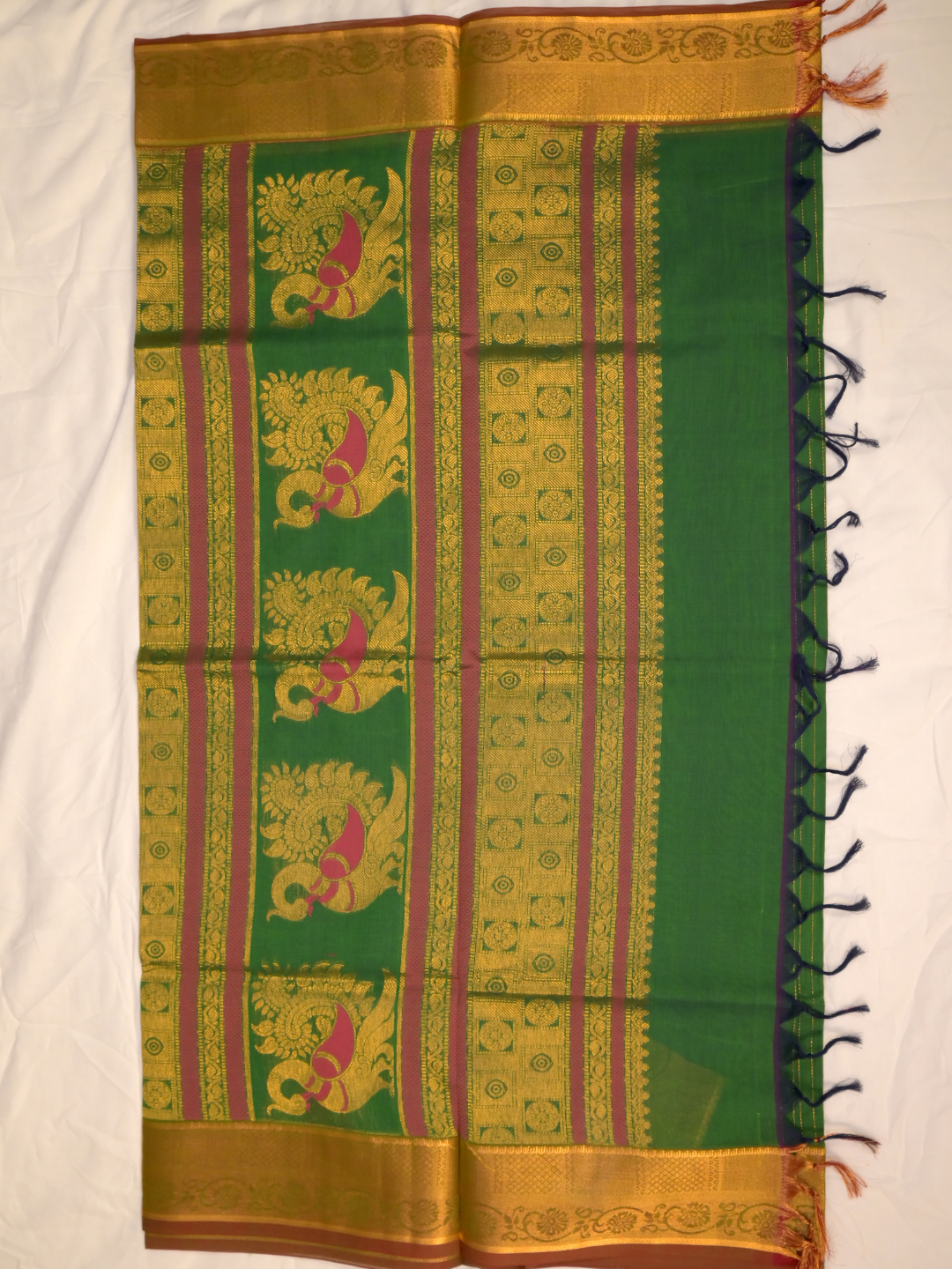 Kanchi Cotton|Green & Olive Green