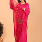 Matka Silk Saree With Dark Pink - 152