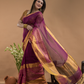 Tissue Silk Saree In Brick Red and Golden Border - 030