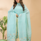 Sky Blue Cotton Linen 2-Piece Set Kurti & Dupatta (UNSTITCHED) - 117