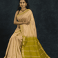 Pure Handloom Korvai Silk Cotton Saree in Golden Olive Elegance and rich cream - 146