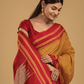 Pure Ilkal Saree With Dijon yellow and Red border - 045