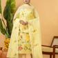 Classic Kota Doria Cotton Unstitched 2-Piece Kurti | Lemon Yellow