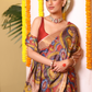 Florals On Tissue Silk Pen Kalamkari Saree - 012