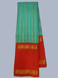 Handwoven Pure Gadwal Silk Saree  |  Seafoam Teal