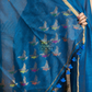 Indigo Blue Cotton Linen 2-Piece Set Kurti & Dupatta (UNSTITCHED) - 002