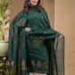 Emerald Green Natural Dye Cotton by Cotton (100 Count Soft Cotton) 2 Piece Set Kurti & Dupatta (UNSTITCHED) -0650