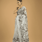 Kota Doria Handpainted Saree With Space Black - 002 - indeloom