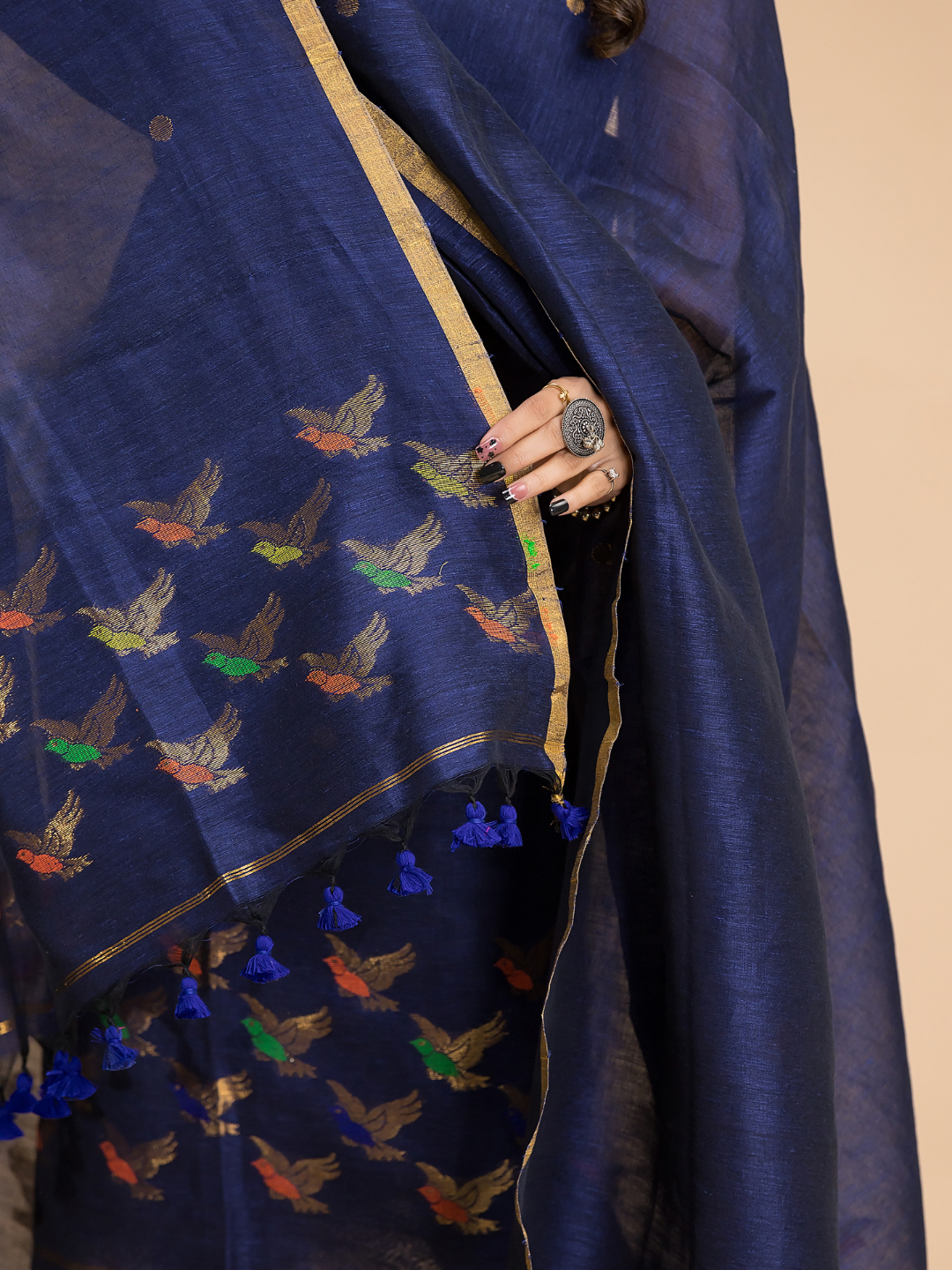 Dark Purple Cotton Linen 2-Piece Set Kurti & Dupatta (UNSTITCHED) - 118