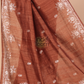 Cotton Silk Jamdani Saree With Red Brown- 130