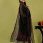 Handwoven Jamdani cotton Unstitched 2-piece Kurti | Jet Black
