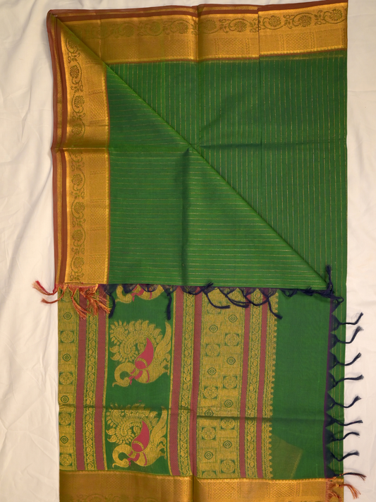 Kanchi Cotton|Green & Olive Green