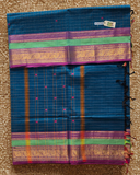Kanchi Cotton|Aqua Blue & Purple