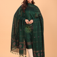 Dark Green 120 Count Cotton Jamdani 2-Piece Set Kurti & Dupatta (UNSTITCHED) - 091