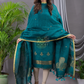 Teal Blue Cotton Linen 2-Piece Set Kurti & Dupatta (UNSTITCHED) - 121