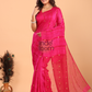 Matka Silk Saree With Dark Pink - 152