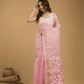 Jamdani Saree With Rose Pink - 023 - indeloom