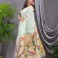 Linen Jamdani Saree With Mint Green - 023