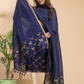 Dark Purple Cotton Linen 2-Piece Set Kurti & Dupatta (UNSTITCHED) - 118