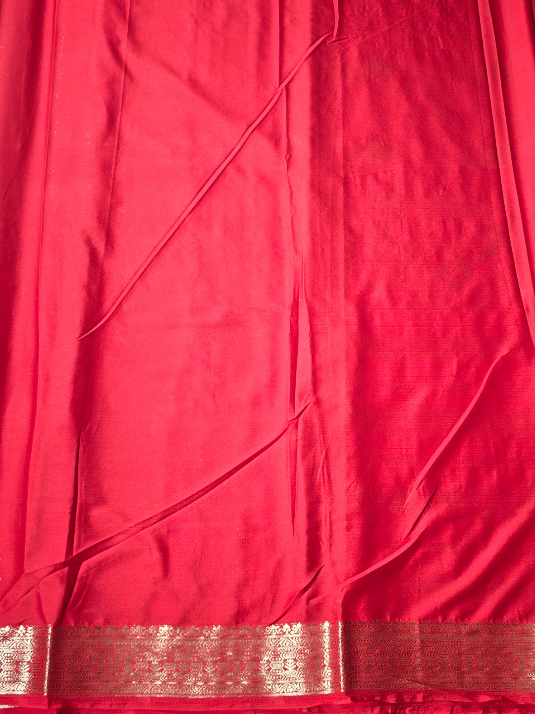 Classic Mysore Silk Saree  |  Coral Red