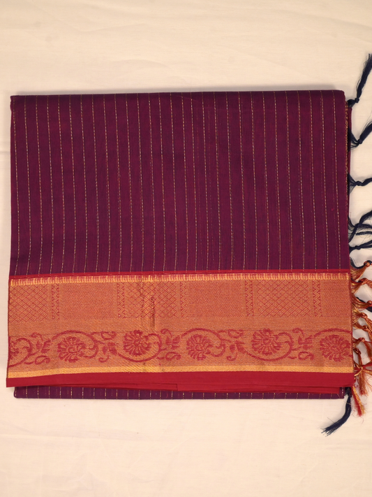 Kanchi Cotton|Maroon & REd