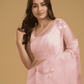 Jamdani Saree With Rose Pink - 023 - indeloom
