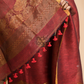 Cherry Red Cotton Linen 2-Piece Set Kurti & Dupatta (UNSTITCHED) - 023