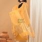 Linen Jamdani Unstitched 2-Piece Kurti  |  Marigold Yellow