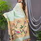 Linen Jamdani Saree With Mint Green - 023