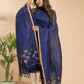Dark Purple Cotton Linen 2-Piece Set Kurti & Dupatta (UNSTITCHED) - 118