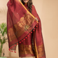 Cherry Red Cotton Linen 2-Piece Set Kurti & Dupatta (UNSTITCHED) - 023