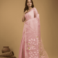 Jamdani Saree With Rose Pink - 023 - indeloom